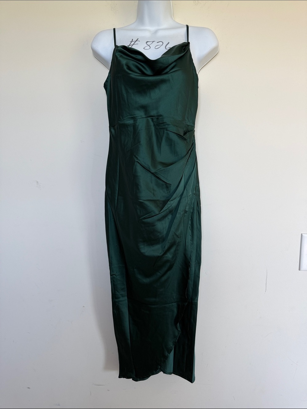 Hello Molly Emerald Green Satin Slip Maxi Dress - Picture 2 of 10